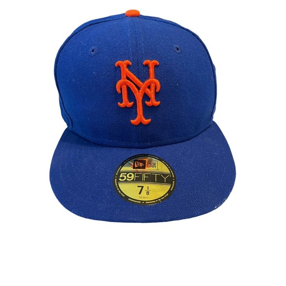 New Era Other - NY New York Mets 7 1/8 Baseball New Era On Field Hat Cap Blue w/Orange Lettering